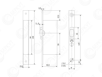 Замок Гардиан Profi 25.1P.24 чертеж