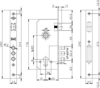 Kale 152 3MR замок врезной цилиндровый чертеж.jpg